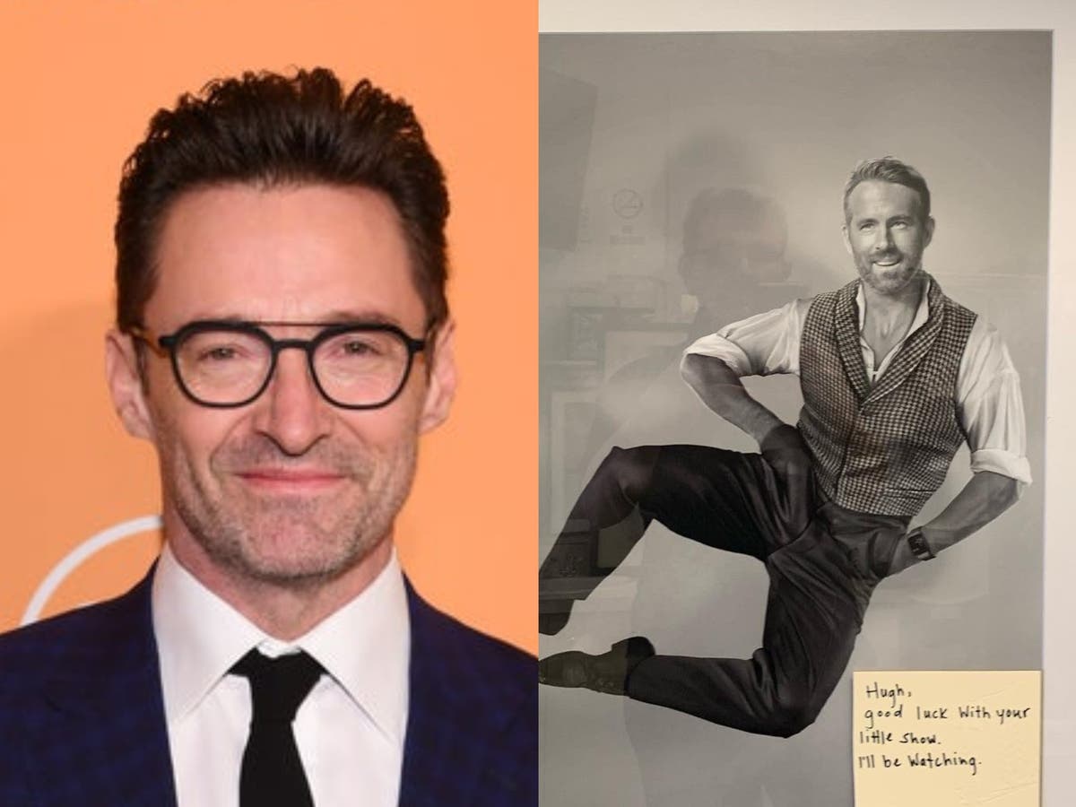 Ryan Reynolds Hilariously Trolls Hugh Jackman With A Framed Portrait On Opening Night Of His 